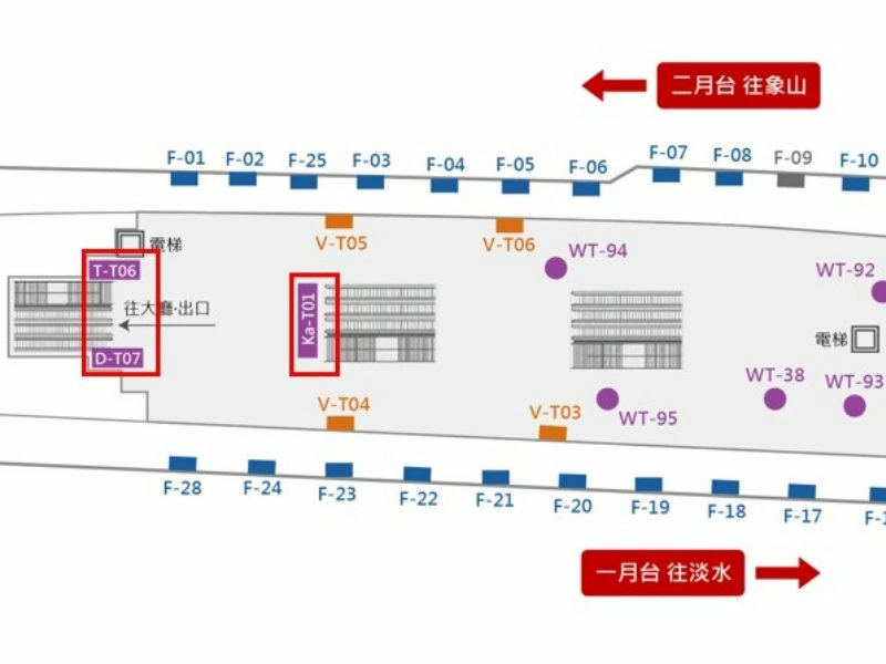 月台層燈箱(往象山)